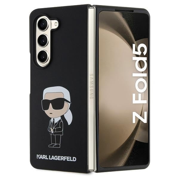 Karl Lagerfeld KLHCZFD5SNIKBCK Samsung Case for Z Fold 5 Hard Case Black Silicone Iconic