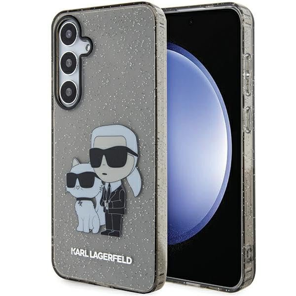 CG MOBILE Karl Lagerfeld KLHCS24MHNKCTGK Case for S24+ S926 Black Hard Case Glitter Karl & Choupette