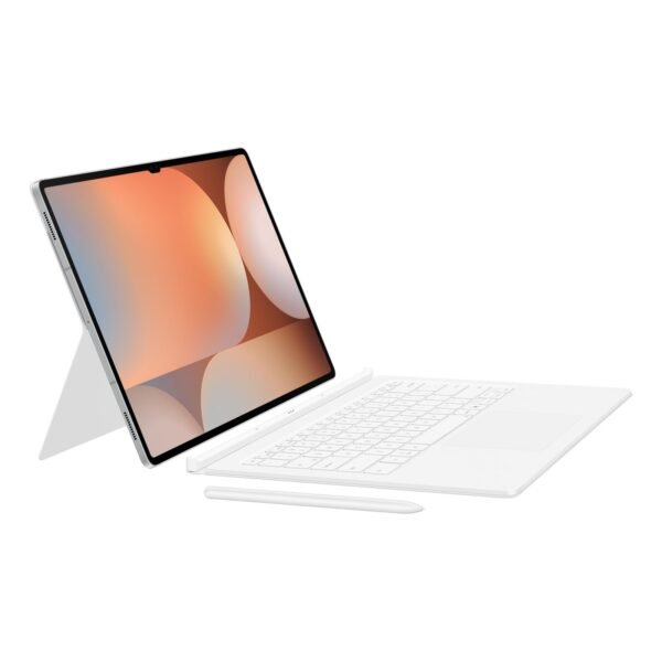 Samsung  Galaxy Tab S10 Ultra S9 Ultra White AI Book Cover Keyboard with Trackpad