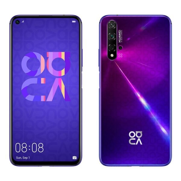 Huawei Nova 5T, Smartphone (6 GB RAM+128 GB ROM, 5 AI Cameras, Fullview Display, Side Footprint Sensor, 3750 Mah) Dual-Sim, Android, USB, Android, 6.26 inches, Purple